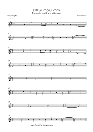 Harpa Cristã (205) Graça Graça score for Trumpet