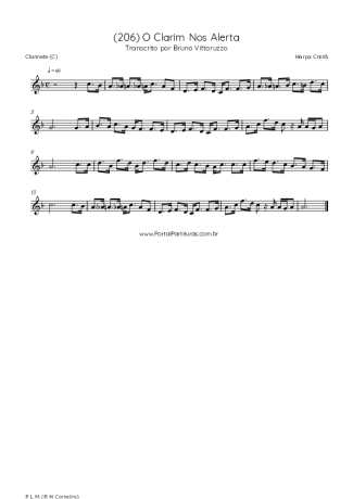 Harpa Cristã (206) O Clarim Nos Alerta score for Clarinet (C)