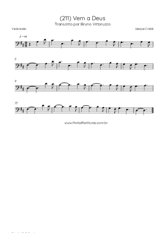 Harpa Cristã (211) Vem A Deus score for Cello