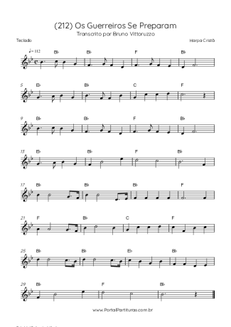 Harpa Cristã (212) Os Guerreiros Se Preparam score for Keyboard
