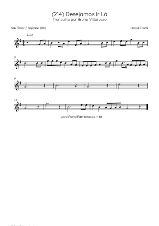 Harpa Cristã (214) Desejamos Ir Lá score for Tenor Saxophone Soprano (Bb)