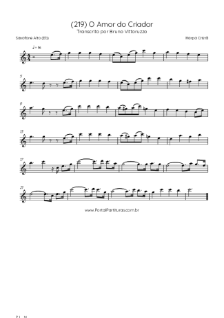 Harpa Cristã (219) O Amor Do Criador score for Alto Saxophone