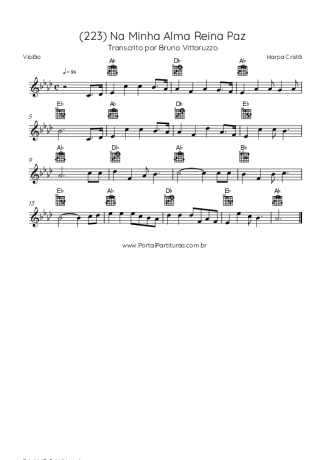 Harpa Cristã (223) Na Minha Alma Reina Paz score for Acoustic Guitar