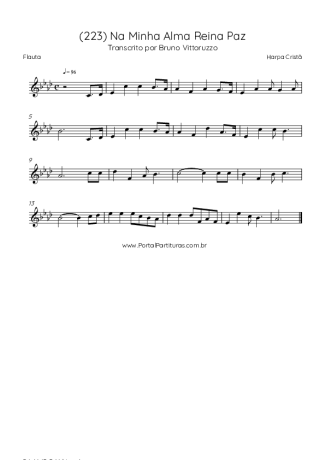 Harpa Cristã (223) Na Minha Alma Reina Paz score for Flute