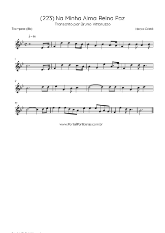 Harpa Cristã (223) Na Minha Alma Reina Paz score for Trumpet