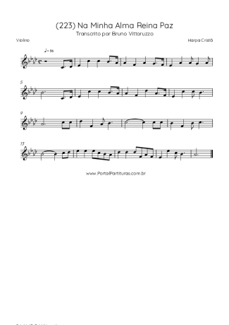 Harpa Cristã (223) Na Minha Alma Reina Paz score for Violin