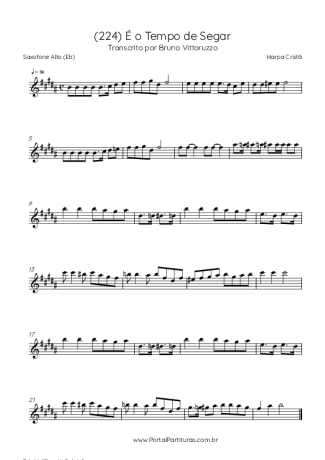 Harpa Cristã (224) É O Tempo De Segar score for Alto Saxophone