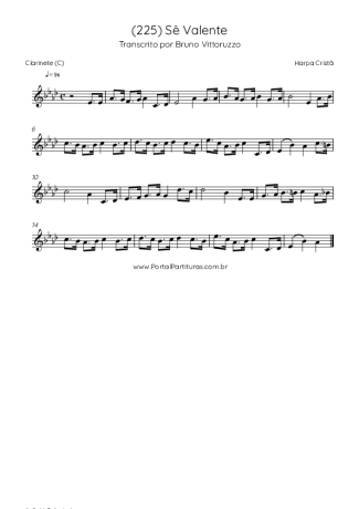 Harpa Cristã (225) Sê Valente score for Clarinet (C)