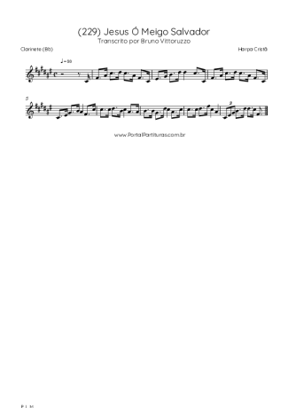 Harpa Cristã (229) Jesus Ó Meigo Salvador score for Clarinet (Bb)