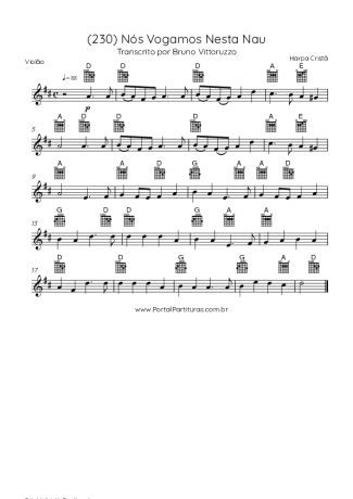 Harpa Cristã (230) Nós Vogamos Nesta Nau score for Acoustic Guitar