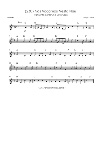 Harpa Cristã (230) Nós Vogamos Nesta Nau score for Keyboard
