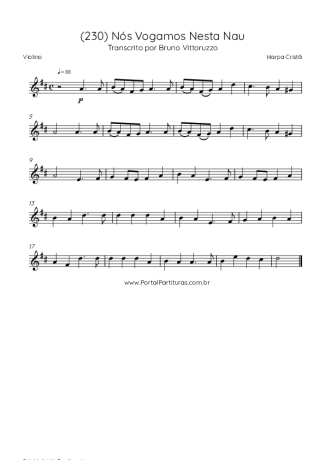 Harpa Cristã (230) Nós Vogamos Nesta Nau score for Violin
