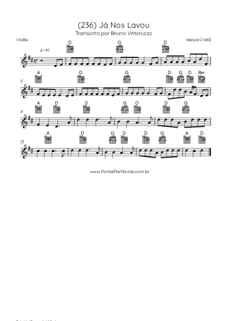 Harpa Cristã (236) Já Nos Lavou score for Acoustic Guitar