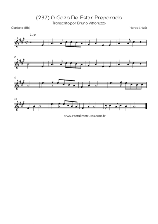 Harpa Cristã (237) O Gozo De Estar Preparado score for Clarinet (Bb)