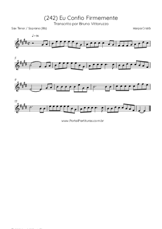 Harpa Cristã (242) Eu Confio Firmemente score for Tenor Saxophone Soprano (Bb)