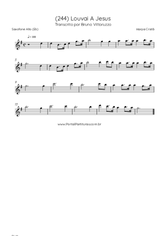 Harpa Cristã (244) Louvai A Jesus score for Alto Saxophone