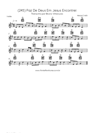 Harpa Cristã (245) Paz De Deus Em Jesus Encontrei score for Acoustic Guitar