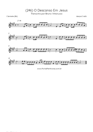 Harpa Cristã (246) O Descanso Em Jesus score for Clarinet (Bb)