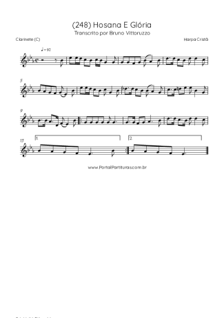 Harpa Cristã (248) Hosana E Glória score for Clarinet (C)