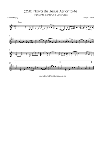 Harpa Cristã (250) Noiva De Jesus Apronta-te score for Clarinet (C)