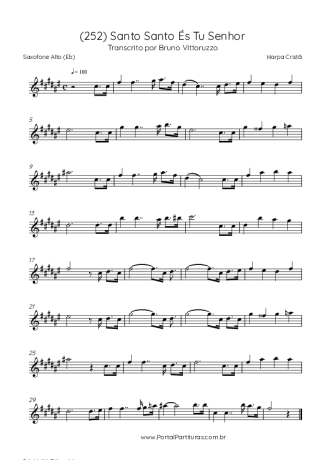 Harpa Cristã (252) Santo Santo És Tu Senhor score for Alto Saxophone