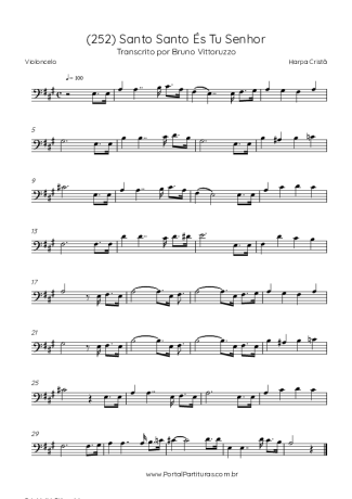 Harpa Cristã (252) Santo Santo És Tu Senhor score for Cello