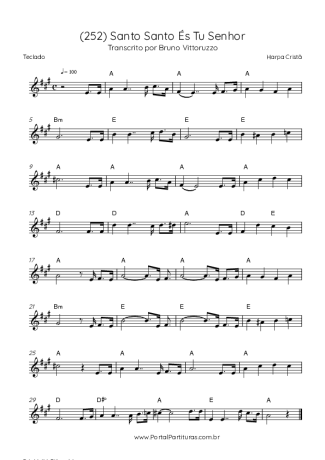 Harpa Cristã (252) Santo Santo És Tu Senhor score for Keyboard