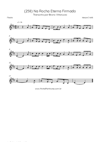 Harpa Cristã (258) Na Rocha Eterna Firmado score for Flute