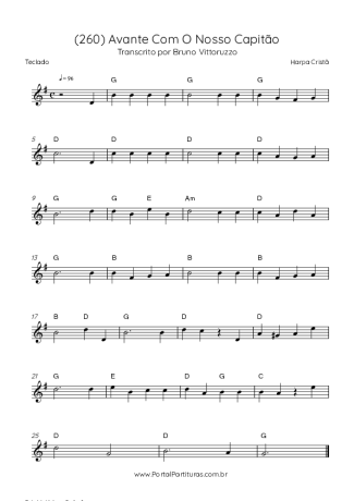 Harpa Cristã (260) Avante Com O Nosso Capitão score for Keyboard