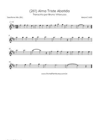 Harpa Cristã (261) Alma Triste Abatida score for Alto Saxophone