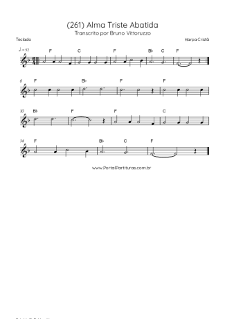Harpa Cristã (261) Alma Triste Abatida score for Keyboard