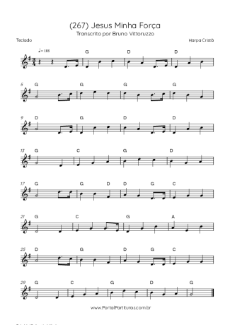 Harpa Cristã (267) Jesus Minha Força score for Keyboard