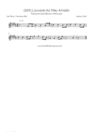 Harpa Cristã (269) Louvarei Ao Meu Amado score for Tenor Saxophone Soprano (Bb)