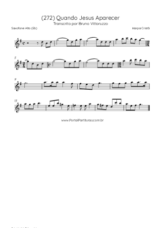 Harpa Cristã (272) Quando Jesus Aparecer score for Alto Saxophone
