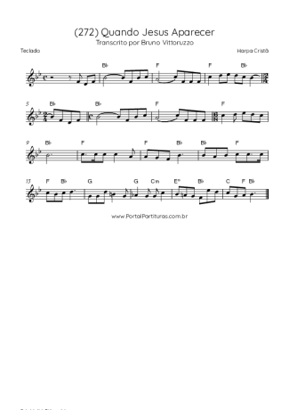 Harpa Cristã (272) Quando Jesus Aparecer score for Keyboard