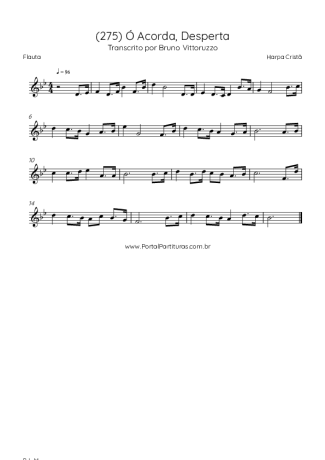 Harpa Cristã (275) Ó Acorda Desperta score for Flute