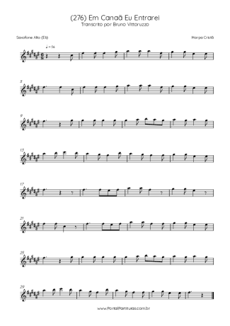 Harpa Cristã (276) Em Canaã Eu Entrarei score for Alto Saxophone