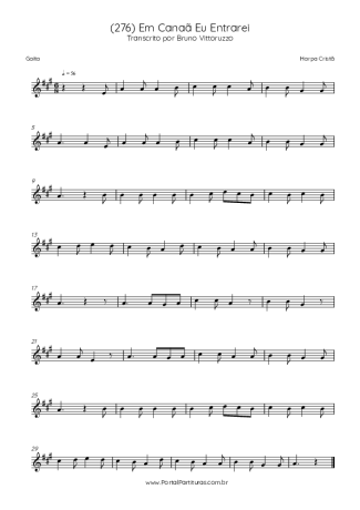 Harpa Cristã (276) Em Canaã Eu Entrarei score for Harmonica