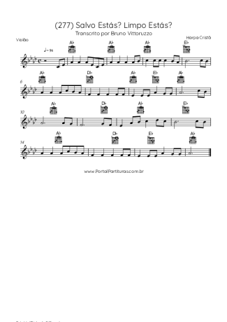 Harpa Cristã (277) Salvo Estás Limpo Estás score for Acoustic Guitar