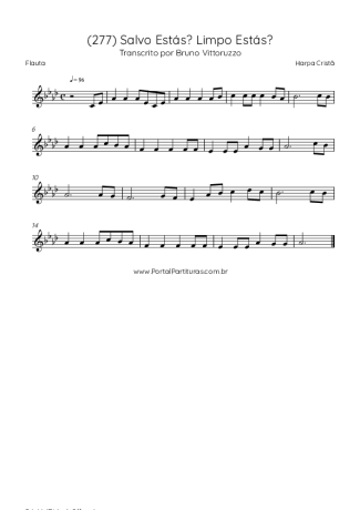 Harpa Cristã (277) Salvo Estás Limpo Estás score for Flute