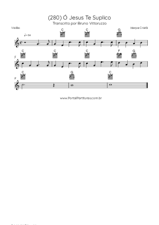 Harpa Cristã (280) Ó Jesus Te Suplico score for Acoustic Guitar