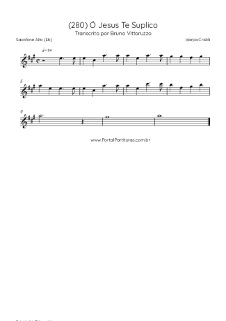 Harpa Cristã (280) Ó Jesus Te Suplico score for Alto Saxophone