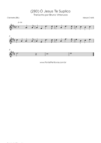 Harpa Cristã (280) Ó Jesus Te Suplico score for Clarinet (Bb)