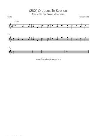 Harpa Cristã (280) Ó Jesus Te Suplico score for Flute