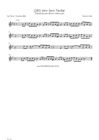 Harpa Cristã (281) Vem Sem Tardar score for Tenor Saxophone Soprano (Bb)
