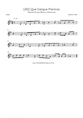 Harpa Cristã (282) Que Sangue Precioso score for Harmonica