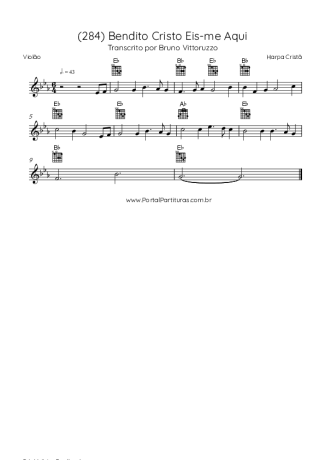 Harpa Cristã (284) Bendito Cristo Eis-me Aqui score for Acoustic Guitar