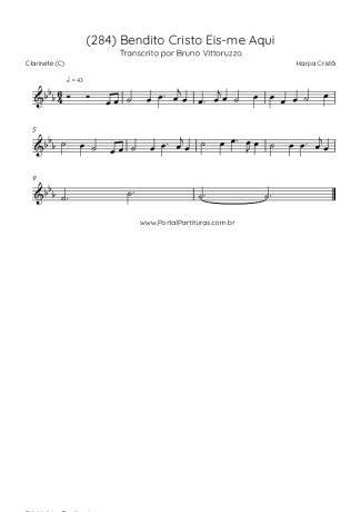 Harpa Cristã (284) Bendito Cristo Eis-me Aqui score for Clarinet (C)