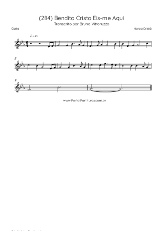 Harpa Cristã (284) Bendito Cristo Eis-me Aqui score for Harmonica
