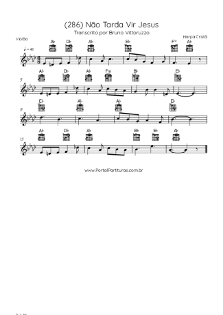 Harpa Cristã (286) Não Tarda Vir Jesus score for Acoustic Guitar